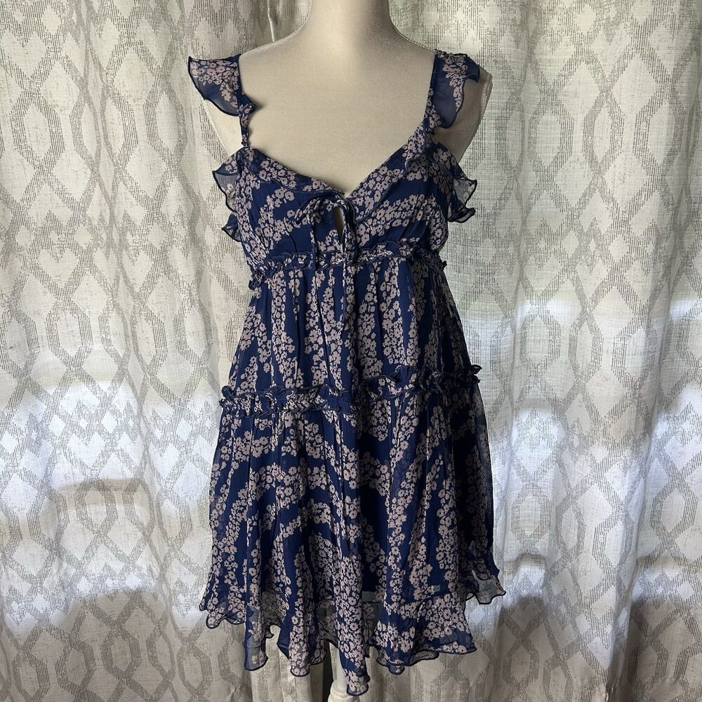 Patrons of Peace Women's Floral Short Dress Size Medium Sleeveless V Neck Boho